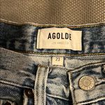 AGOLDE Blue Jean Shorts with Distressed Hem Photo 1