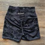 ECHT  BLACK & Gray Camo Scrunched Shorts S Photo 7
