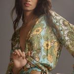 Anthropologie BNWT Tiny Long Sleeve Printed V Neck Lace Top Photo 1