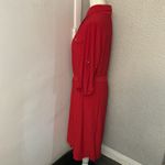 Tahari  Arthur S. Levine Red Roll Tack Up Sleeve Shirtdres 12 Corporate Siren Photo 3
