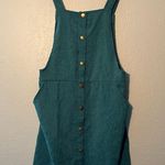 SheIn Teal Blue Midi Dress Overalls SZ M Button-Up Sleeveless Vest Cottagecore Photo 0