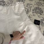 Lulus Unforgettable Icon White Satin Strapless Floral Mini Dress Size Medium NWT Photo 9