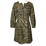 Veronica Beard  Navi Tiger Stripe Puff Sleeve Mini Dress Cotton Silk Blend Size 6 Photo 1