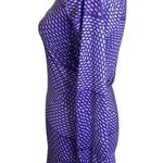 Nike  Pro athletic purple printed fitted v-neck performance long sleeve top sz S Photo 3