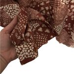 Vintage Brown and beige satin long sleeve shirt size 10 Photo 1