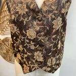 Vintage Floral Tapestry Brocade Vest Baroque Cottagecore Boho Waistcoat S/M Size M Photo 4