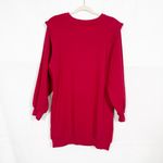 Anthropologie Farm Rio X  Warm Welcome Sweatdress Sweatshirt Dress Burgundy Red Photo 4