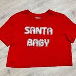 Colsie Santa Baby Crop Tee Size Medium Women’s Red Photo 7