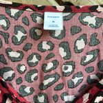 Old Navy  maroon red waist defined tie neck dress long sleeve leopard size M Photo 2