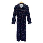 Vermont Country Store Pintuck Cotton Corduroy Dress Navy Blue Floral Size Medium Photo 9