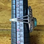 Natural Blue Moon Turquoise Sterling Silver Cowboy Ring Size 8 Photo 7