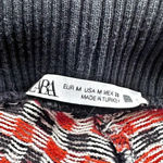 ZARA | Orange White Black Knit Sweater Checkered Shorts 100% Cotton | Medium Photo 3