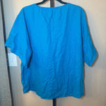 Soft Surroundings  Andrea Linen Blend Pullover Short Sleeve Blouse‎ Blue Size 1X Photo 3