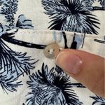 Panama Jack  White Blue Floral Linen Blend Blouse Womens S Tropical Boxy Fit Top Photo 2