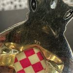 Sterling Silver Pink Checkered Blue Topaz Large Statement Ring Size 7 Photo 6