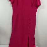 Womans Nancy Crystal Short Sleeve Maxi Dress 16 Pink Scoop Neck Lined Slit Photo 0