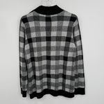 Calvin Klein  sweater women's large pullover mock neck check button black white Photo 3