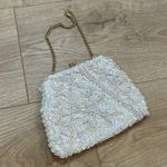 Vintage beaded clutch Pearl white Gold Photo 1