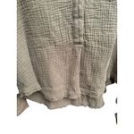 Free People  Women's Olive Green Long Sleeve Gauze Button Top Shirt Photo 5