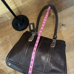 Tignanello chocolate Brown Leather Shoulder Bag multi pocket magnetic closure Photo 4