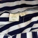 Saint Tropez West  Navy and White Striped Strapless Dress Photo 2