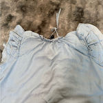 Karen Kane  Blue Flutter Sleeve Blouse with Tie Front 100%Lynocell Photo 6