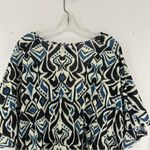 Laundry by Design NWT  Aztec Print Knit Tie-Front Poncho Women’s OS Blue Photo 6