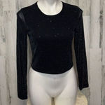 Madden Girl Black sparkly long sleeve top Photo 0