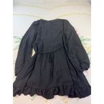 HYFVE  Black Swiss Dot Long‎ Sleeve Ruffle Wrap Dress XL Photo 1