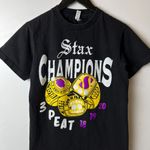Urban Outfitters Stax Champions 3Peat T Shirt Black Small S Sports Graphic Tee Cotton Short Photo 8