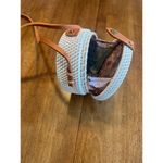 Woven Rattan Crossbody Bag Boho Wicker Round Purse Summer Beach‎ Basket Bag White Photo 3