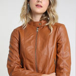 Bongo - Women's Brown Leather Jacket Size XL/EG Photo 0