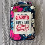 Teacher Navy Pink Floral Packable Ripstop Nylon Tote Bag Blue Photo 8