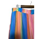 Cato  Wide Leg Palazzo Pants 18/20W Plus Size Colorful Striped Elastic‎ Waist Photo 6