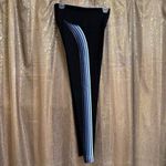 PINK - Victoria's Secret  Ultimate Black Blue Stripes Foldover Waist Yoga Pants Smal Photo 1