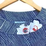 Vintage Jani Originals 60s Secretary Blouse Blue Size M Photo 2