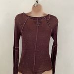 We The Free   Deep Purple  Henley Knit Top Photo 6