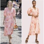 Kate Spade NWOT  Grand Daisy Midi Wrap Dress Women's Orange Pink Size 0 Photo 1