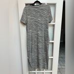 Anthropologie Daily Practice Waffle Knit Ribbed Zebra Print Maxi Dress Size L Photo 2