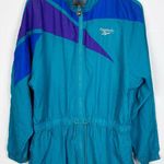 Reebok Vintage  Windbreaker Jacket Women's Size Medium Zip Cinched Vented Nylon Photo 0