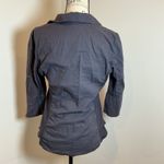 James Perse  Gray Button Up Shirt Roll Tab 3/4 Sleeve Utility Pockets Size 4 Photo 3