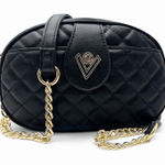 Valentino Orlandi Crossbody Bag Quilted Black Gold Tone New With Tags Photo 0