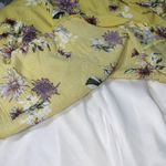 Newbury Kustom Yellow Floral Sleeveless Low Ruffle Back Guazey Mini Dress M Photo 7