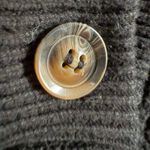 LUNYA | Black Cotton Silk Henley Sweater Chunky Waffle Knit | Medium Photo 4