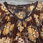 Shyanne  Floral Blouse - Brown and Gold Photo 2