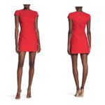 Alice + Olivia  Red Maya Exposed Zip Barbie Minidress in Tangerine/red Photo 2
