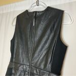 Spanx Luxe Black Leather-Like Comb Fit Midi Dress NWT Medium Photo 6
