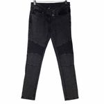 LF Carmar Moto Skinny Acid Wash Jeans Charcoal Size 26 NWT Photo 1