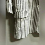 Lavender Brown White & Grey Striped Linen Lightweight Blazer Jacket | Size S Photo 2