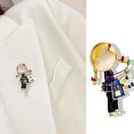 1pc Cartoon Paiting Art Little Girl Enamel Brooch, For‎ Backpack Clothes Hats Photo 1